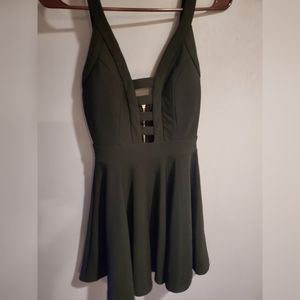 Black deep v-neck dress
